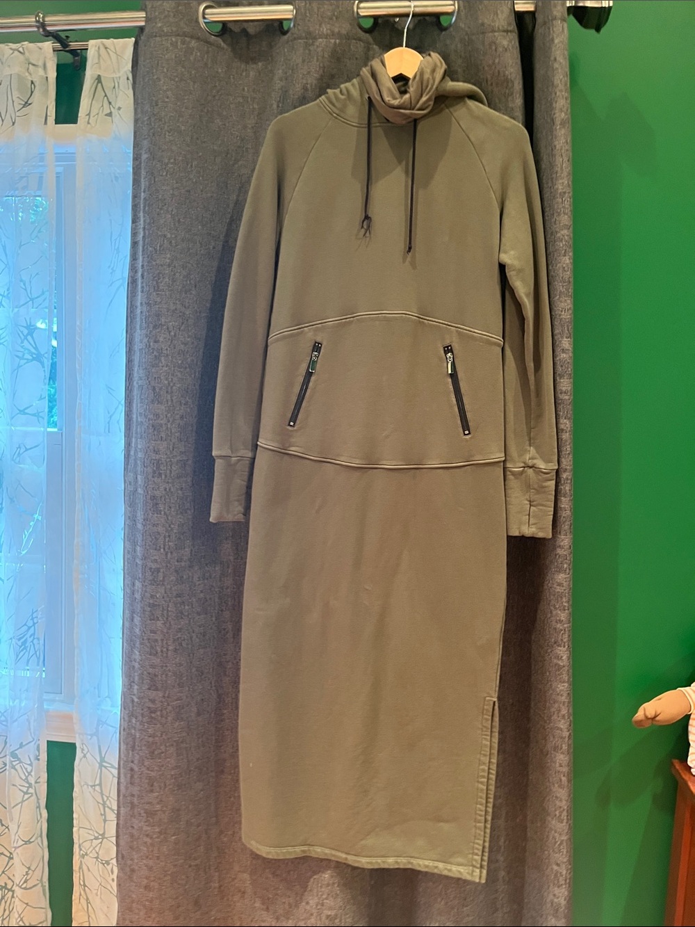 Marcella Elba Sweatshirt Dress in Olive
